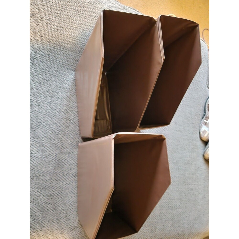 3 Vintage Brown Magazine Storage Case Slipcase Binder Holds About 12 Magazines